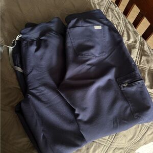 2 Pairs Figs Zamora High Waist Scrub Joggers - Med - Navy